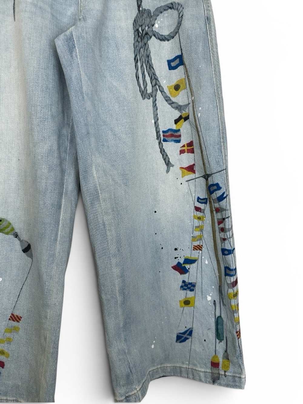 Anthropologie Pilcro Sailing Theme High-Rise Crop Tapered Carpenter Jeans - Picture 10 of 14